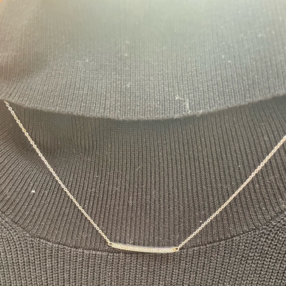 Express delicate small bar necklace